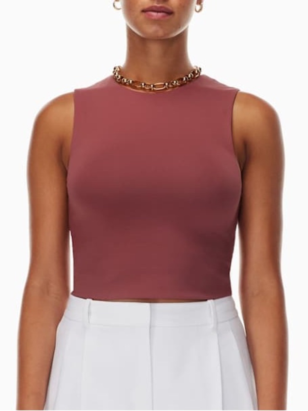 Aritzia Babaton size XS muscle tee Sleeveless Crop Tank Top in Dusty Rose